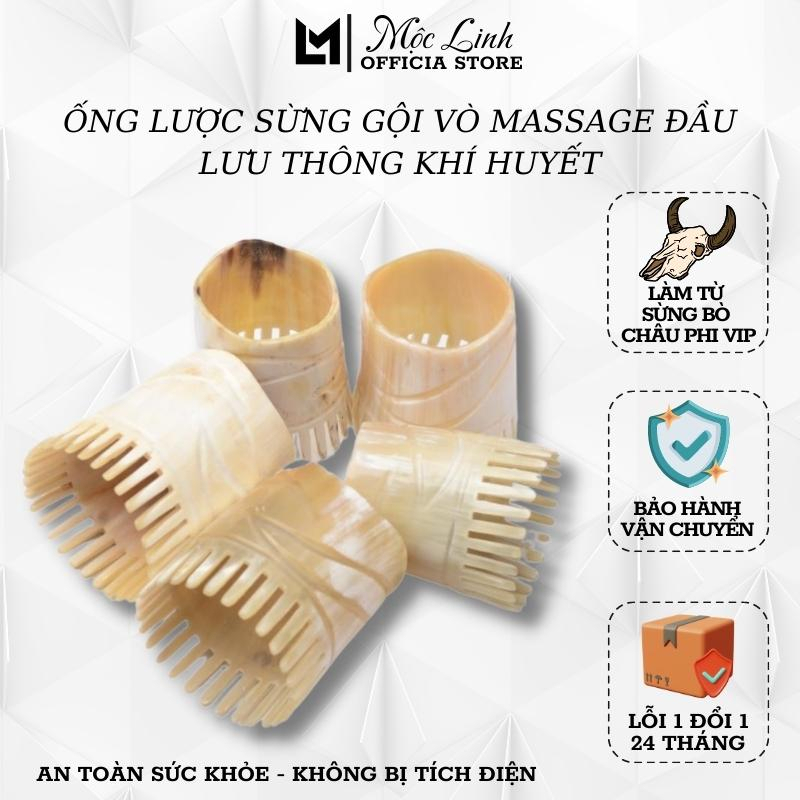 Ống sừng gội đầu vò đầu dưỡng sinh, ống mát xa đầu thư giãn lưu thông khí huyết điện chuẩn - shop mộc linh