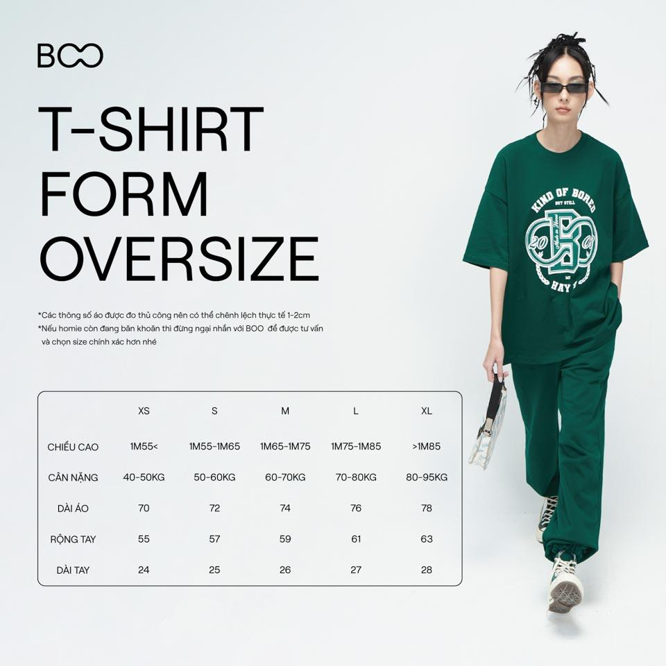 Áo Thun BOO Nam Oversize Dáng Rộng 100%Cotton In Hình Y2K VCD