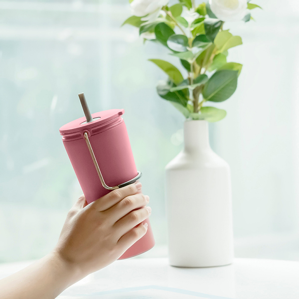 Bình giữ nhiệt LocknLock  540ml -Thép Không GỈ, Có Quai Xách Bucket Tumbler W/Straw LHC4269 LHC4268 (3 màu) - T2Cmall