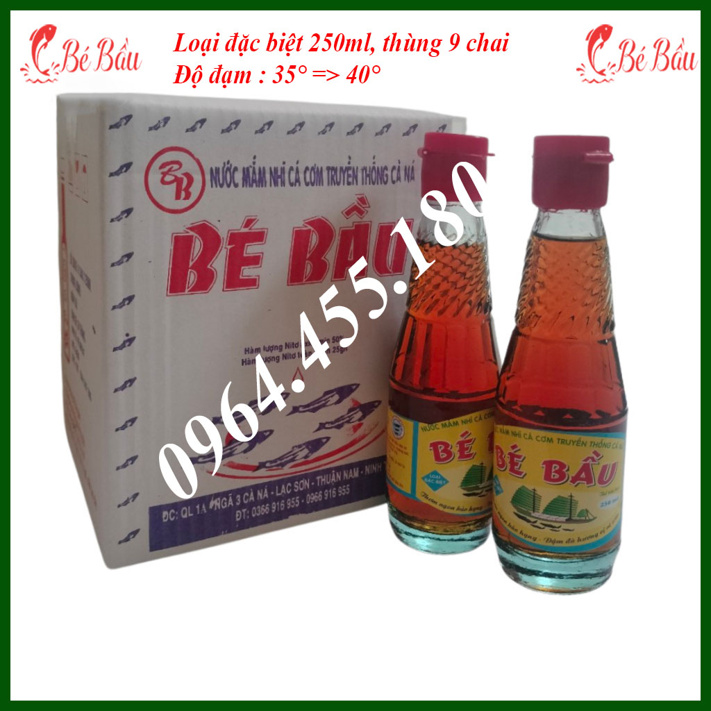 Nước mắm bé bầu loại Đặc Biệt ngon nhất chai 250ml| thùng 9 chai