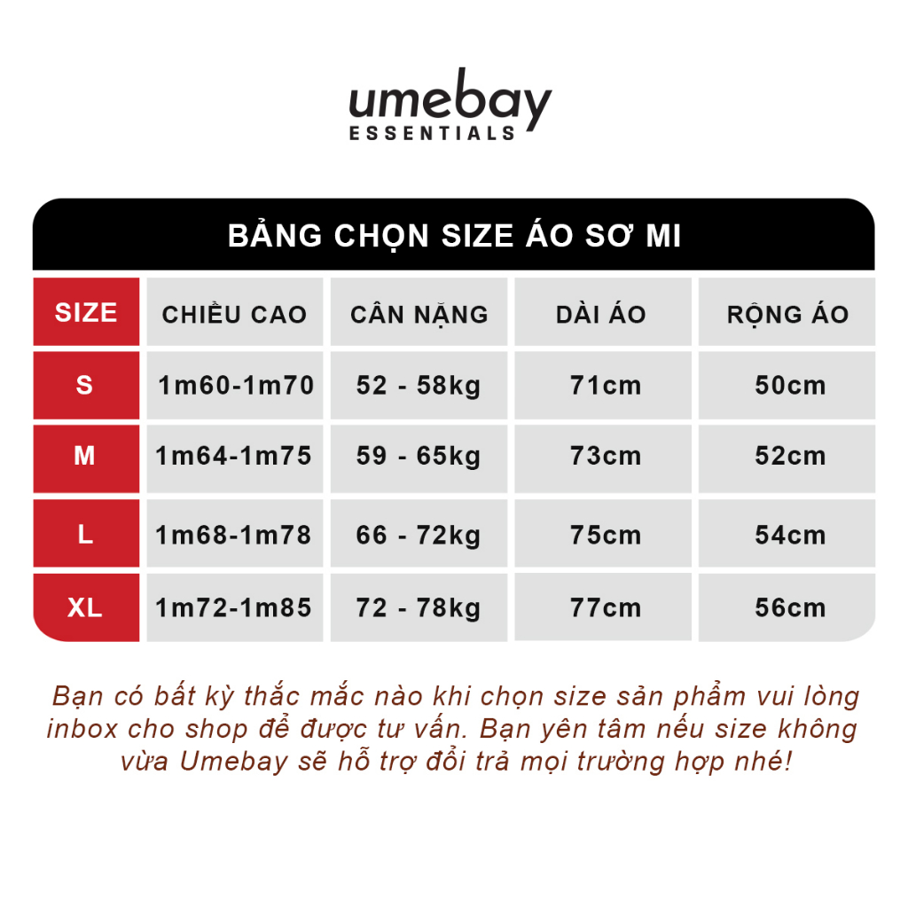 Áo sơ mi nam Umebay dài tay fit form. Chất liệu 100% Cotton USA thoáng mát trẻ trung USM372