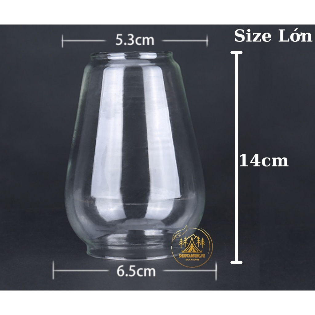 Bóng đèn bão dầu, chụp đèn thủy tinh đủ size - Camping VietNam