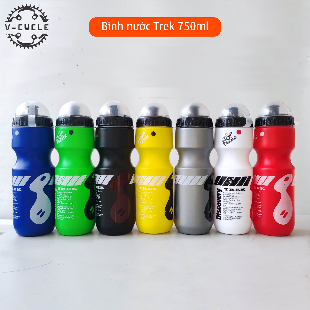 bình nước cho xe đạp thể thao TREK DISCOVERY 750ml bình nước có van chống tràn và nắp chống bụi