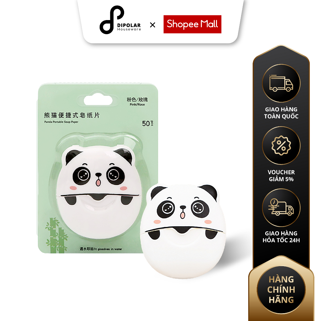 Xà Phòng Giấy Rửa Tay DIPOLAR 50 Miếng Hương Thơm Tự Nhiên Nhỏ Gọn Tiện Lợi Dùng Cho Du Lịch - DXPG02