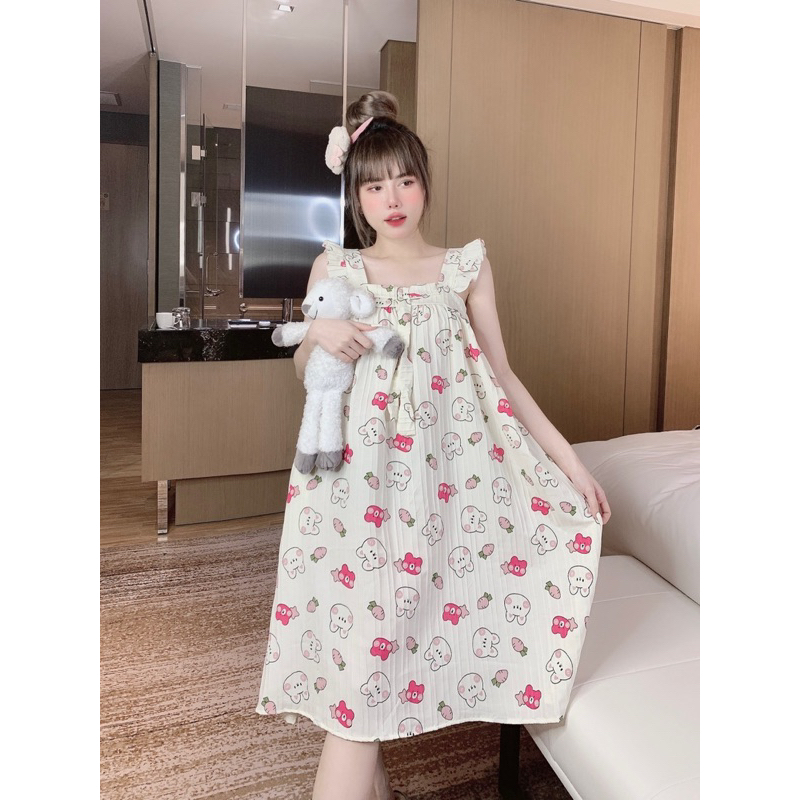 Váy Xốp Gân Chun's Sleepwear Cánh Tiên, Váy Mặc nhà dễ thương