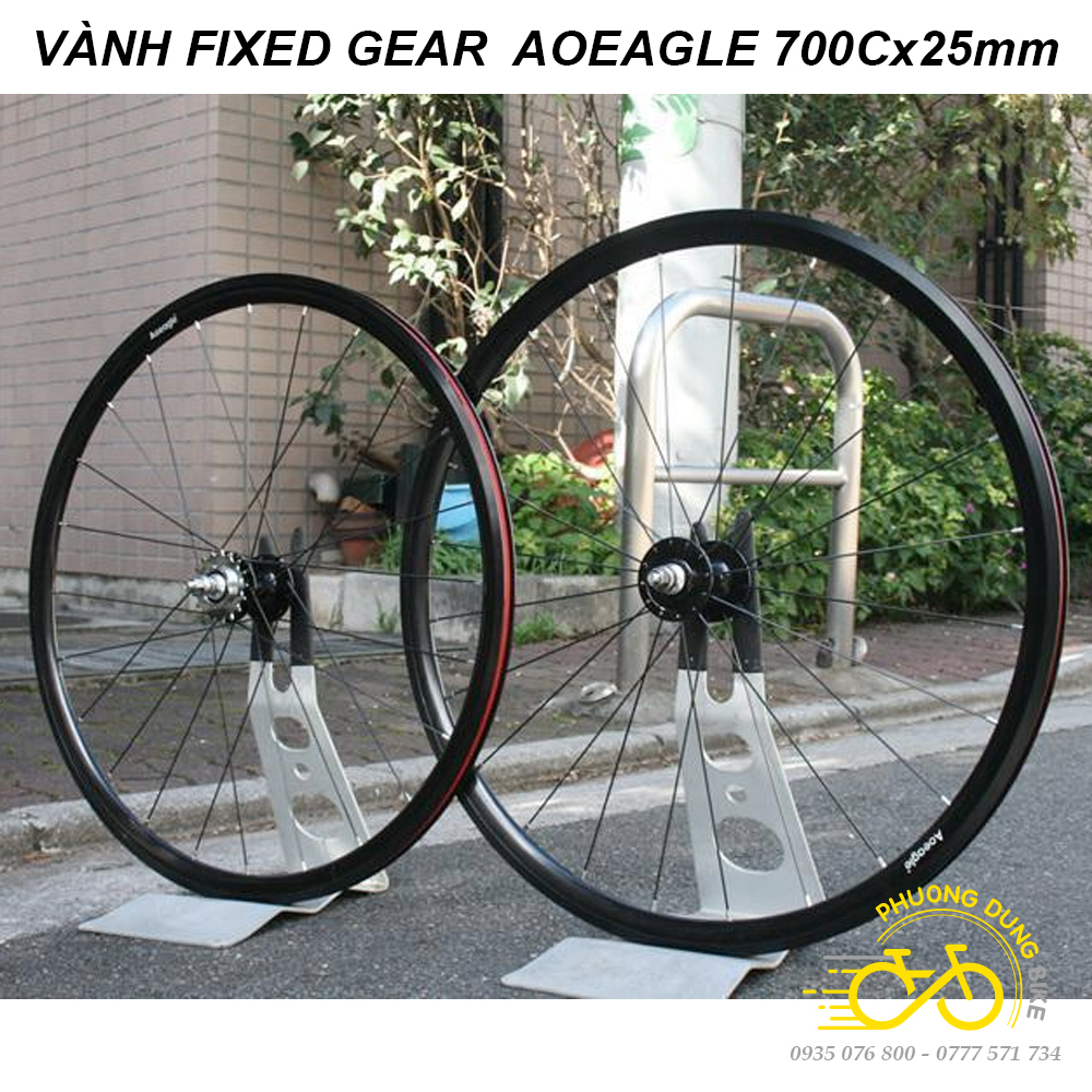 Bộ vành nhôm cao cấp AOEAGLE cho xe đạp Fixed Gear 700Cx25mm