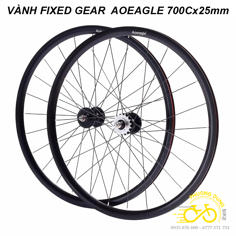 Bộ vành nhôm cao cấp AOEAGLE cho xe đạp Fixed Gear 700Cx25mm