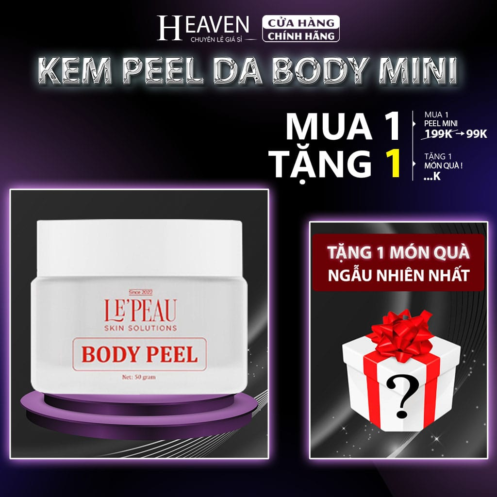 Peel da body toàn thân retinol mini LEPEAU, kem peel da toàn thân trắng sáng hỗ trợ hết thâm sạm 50gr