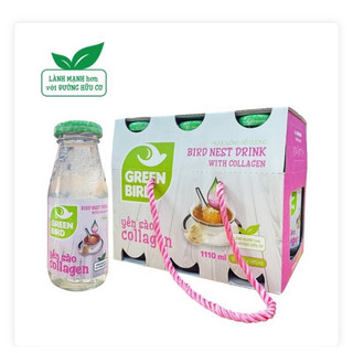 Lốc 6 chai Yến sào và Collagen - Nutrinest - green bird