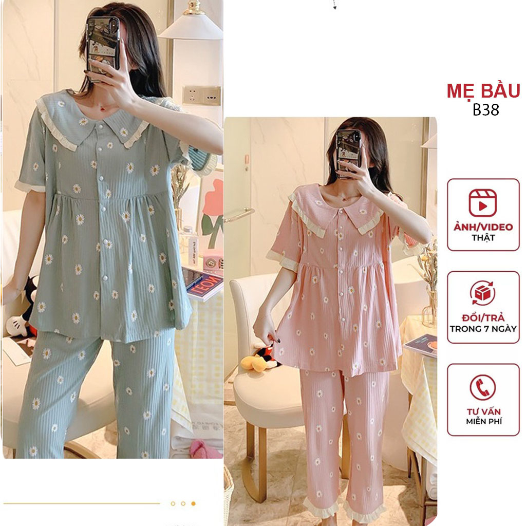 BỘ QUẦN ÁO BẦU MÙA HÈ MẶC NHÀ CHẤT ĐẸP - BỘ ĐỒ BẦU THỜI TRANG HÀN QUỐC CÓ CHỈNH CHUN BỤNG FREESIZE
