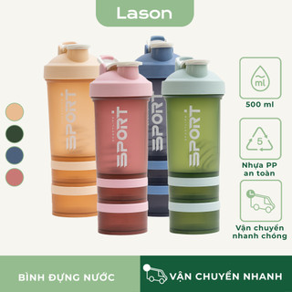 Bình nước nhựa tập gym lason, bình thể thao 3 tầng 500ml bn-nhua00122