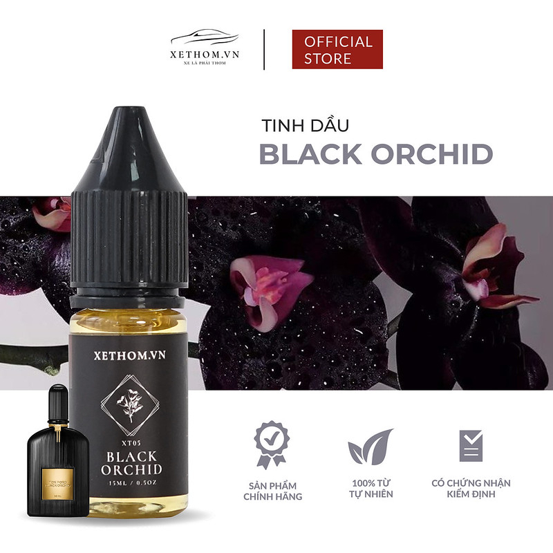 Nước hoa xe hơi cao cấp - Chai bổ sung - Refill mùi hương BLACK ORCHID - TOMFORD - chai refill 15ml [XETHOM.VN]