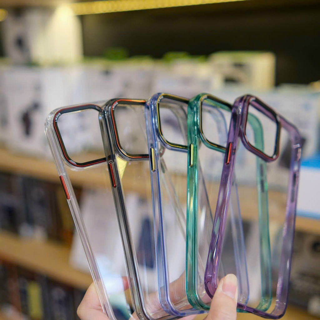 Ốp lưng Likgus mẫu mới lưng trong viền màu vành camera mix màu cho iPhone 13 Pro max,14 Pro,14 Pro max siêu đẹp