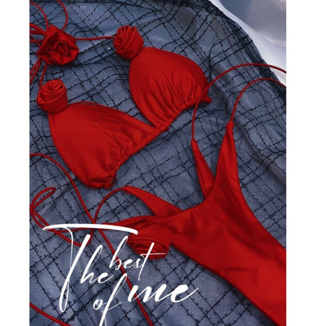 Đồ bơi 2 mảnh Black Rose dây mãnh kết hoa hồng độc đáo quyến rũ. Bikini gu tây | BigBuy360 - bigbuy360.vn