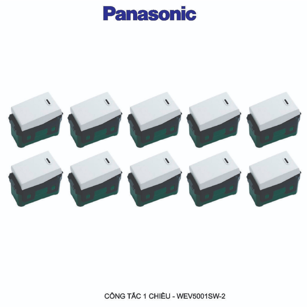 [COMBO] 10 Công tắc lớn, công tắc WIDE , Công tắc đơn 1 chiều Panasonic WEV5001SW chính hãng update 2023