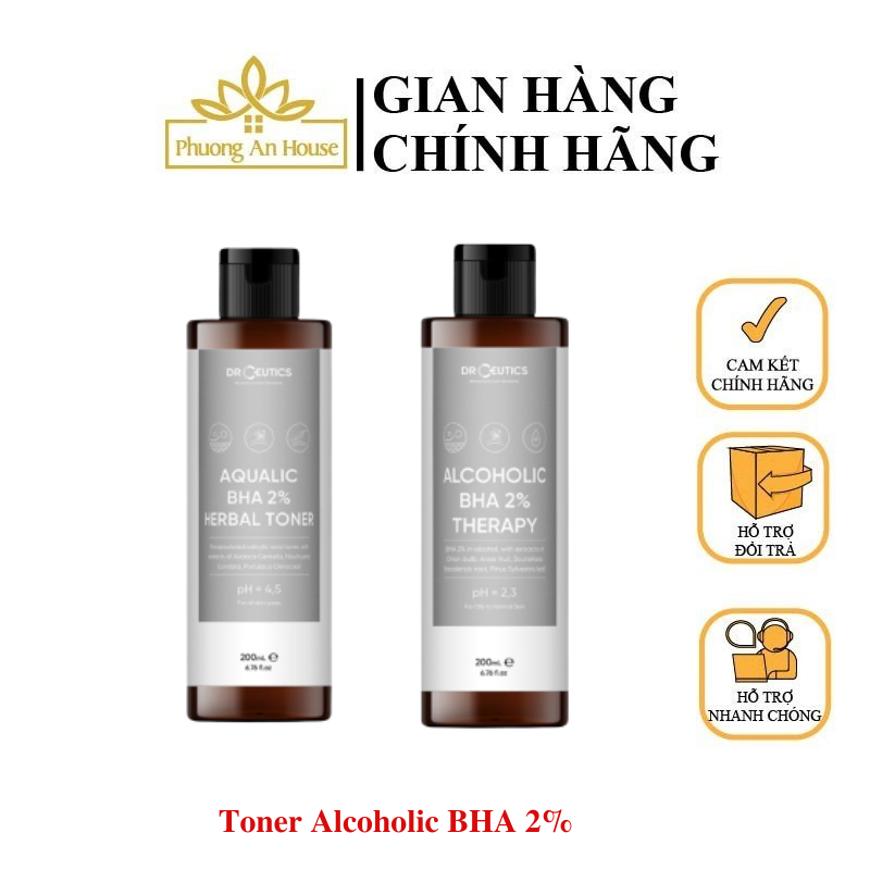 Toner Alcoholic BHA 2% Dr.Ceutics Nền cồn và nền nước cân bằng da - PHUONGANHOUSE