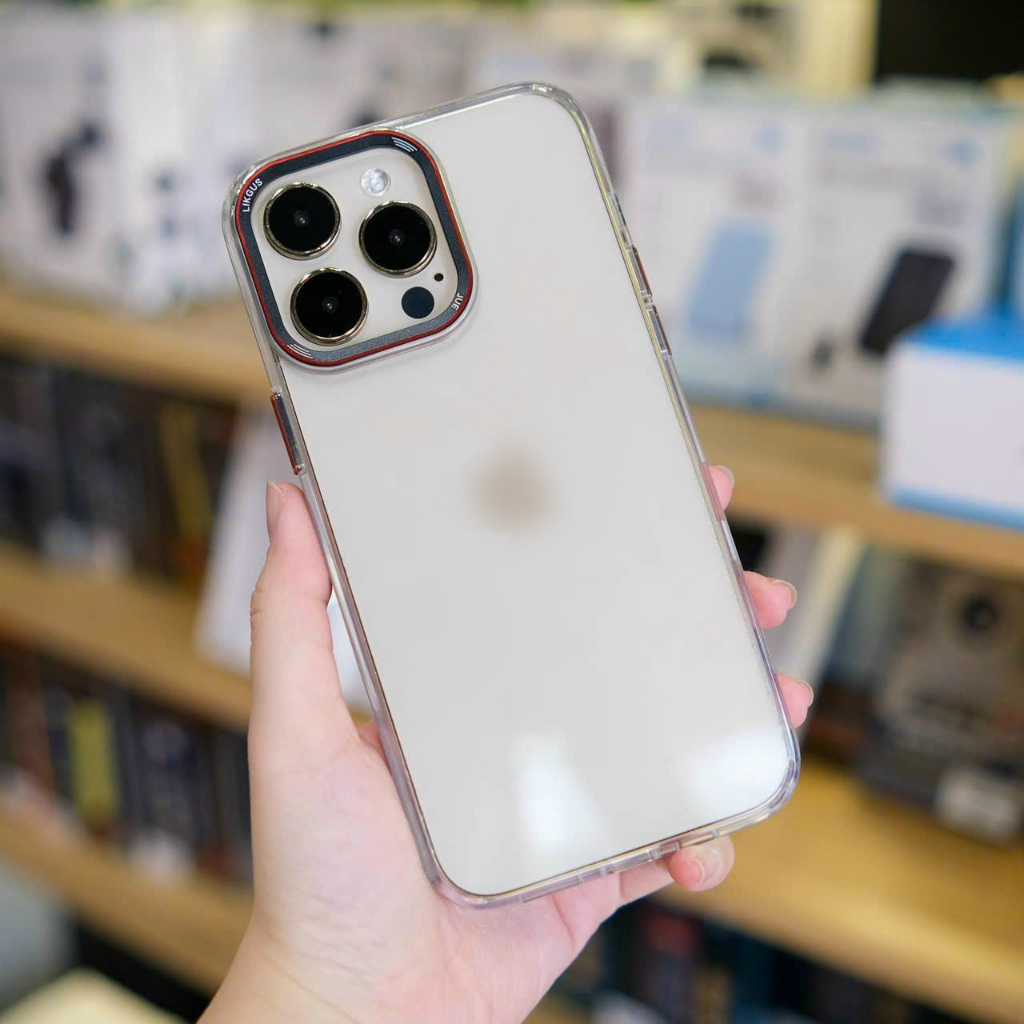Ốp lưng Likgus mẫu mới lưng trong viền màu vành camera mix màu cho iPhone 13 Pro max,14 Pro,14 Pro max siêu đẹp