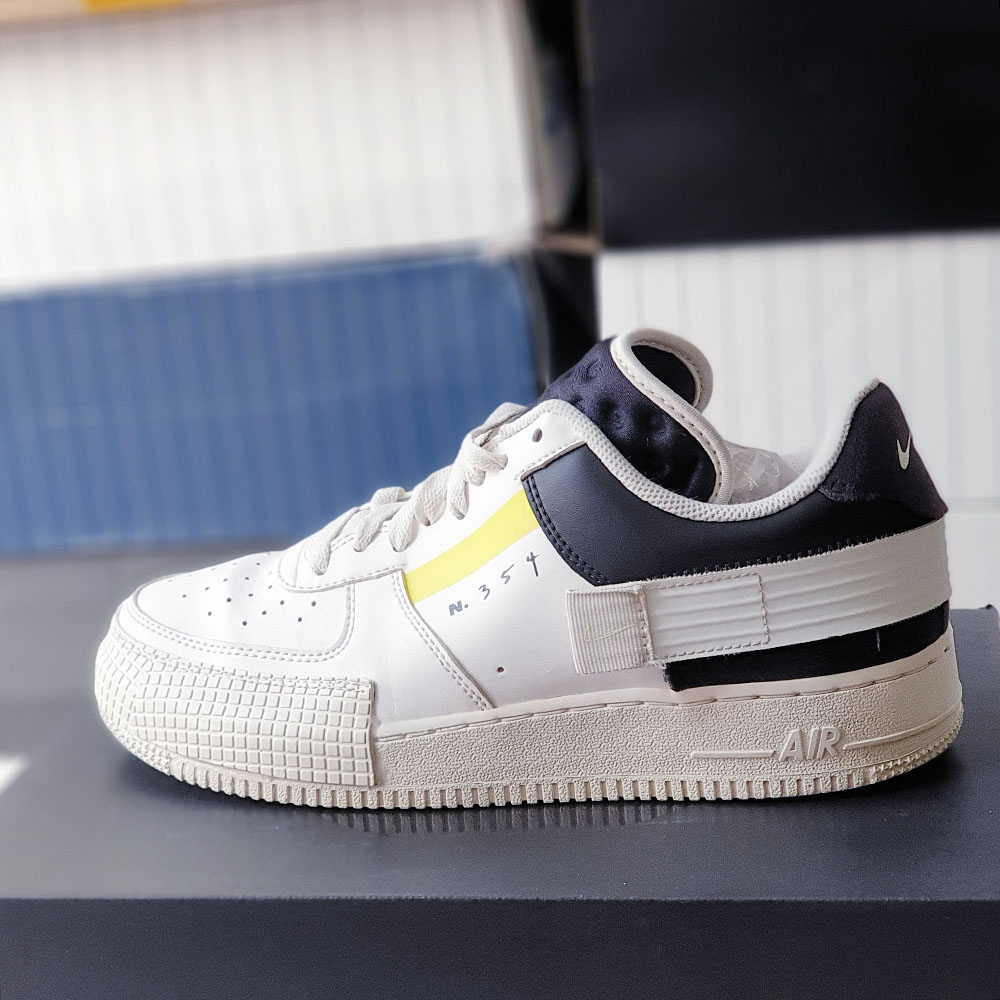 Giày Air Force 1 Type White Barely Volt, size 39-42-44, real 2hand