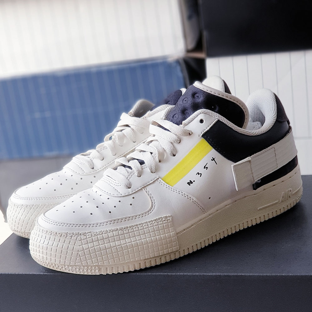 Giày Air Force 1 Type White Barely Volt, size 39-42-44, real 2hand