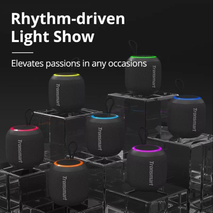 Loa Bluetooth Tronsmart T7 Mini, Công suất 15W, Âm thanh siêu trầm, Chống nước IPX7, Đèn Led RGB