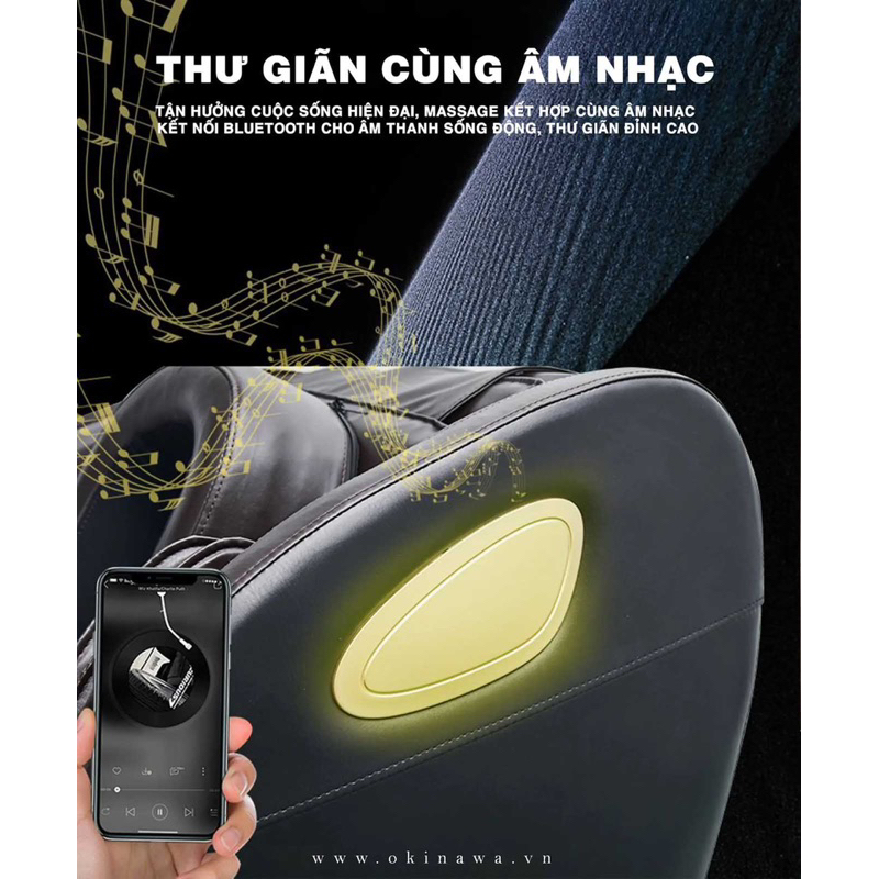 Ghế massage toàn thân Okinawa OS 111, 3D, bảng điều khiển tiếng Việt,