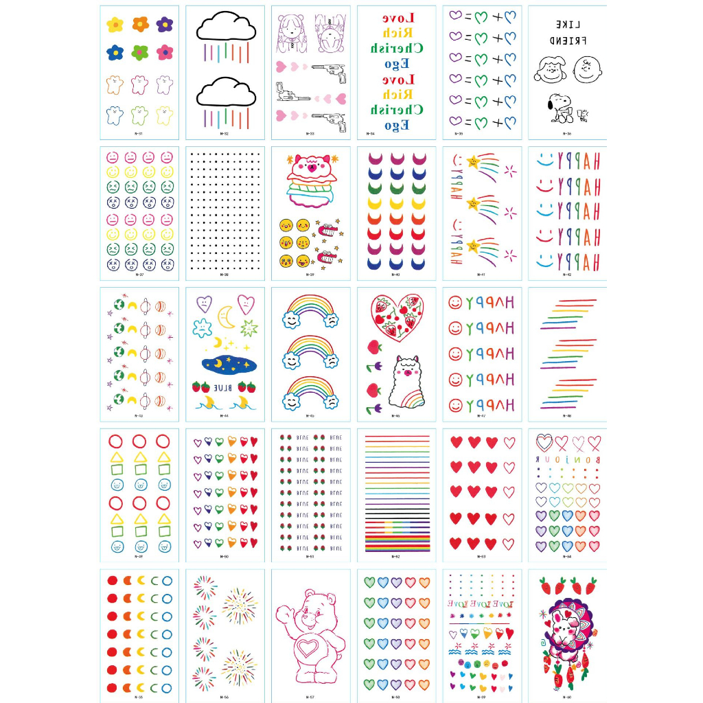 Hình Xăm Dán Mini Chống Thấm Nước Combo 30 Tấm  1652