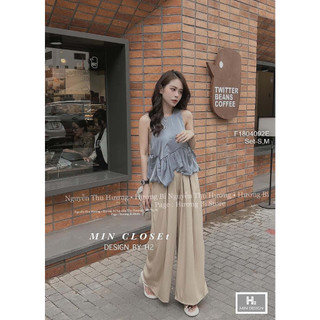 Set bộ lụa áo sát nách phối bèo kèm quần dài dáng suông!
