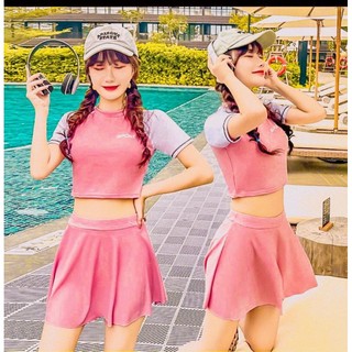 Đồ bơi dáng học sinh ,bikini đẹp ,bikini 2 mảnh , đồ bơi áo lửng chân váy 002