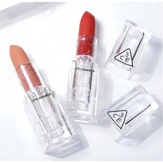 Son thỏi 3ce /3ce soft matte lipstick 3.5g/son môi 3ce vỏ trong suốt