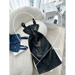 ĐẦM MIDI JEANS HAI DÂY