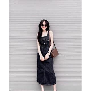 ĐẦM MIDI JEANS HAI DÂY