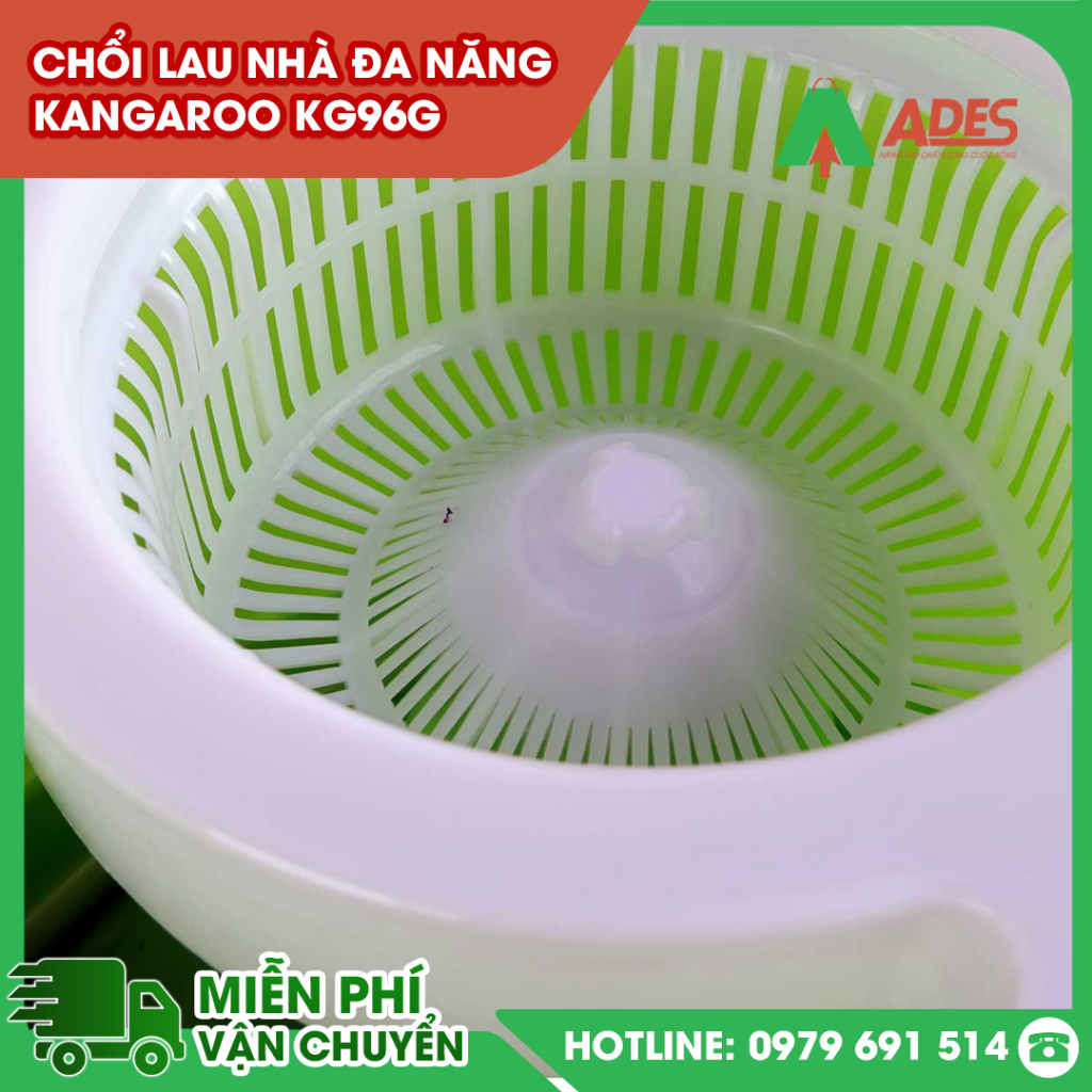 ✔️ Chổi lau nhà đa năng màu xanh Kangaroo KG96G ✔️ Đầu lau 360 độ