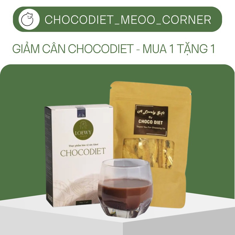 choco diet giảm cân - Mua 1 hộp choco giảm cân tặng 1 bánh hạt ăn kiêng biscotti