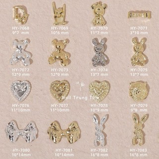 Charm thỏ,dior,nơ hợp kim gắn trang trí móng tay nghệ thuật