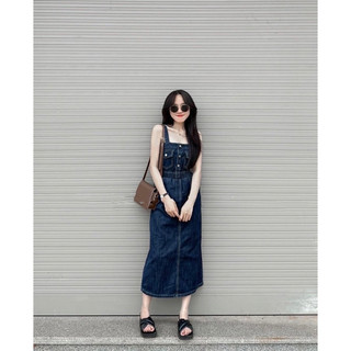 ĐẦM MIDI JEANS HAI DÂY