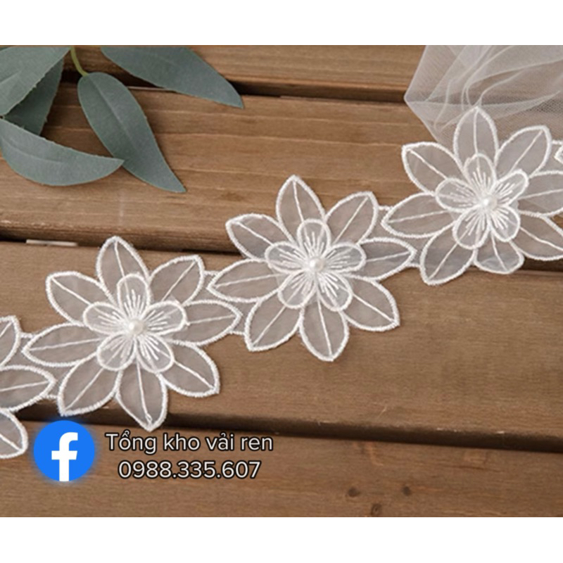 Hoa ren dùng cho dạ hội,áo dài,đầm váy,trang phục biểu diễn (1m)