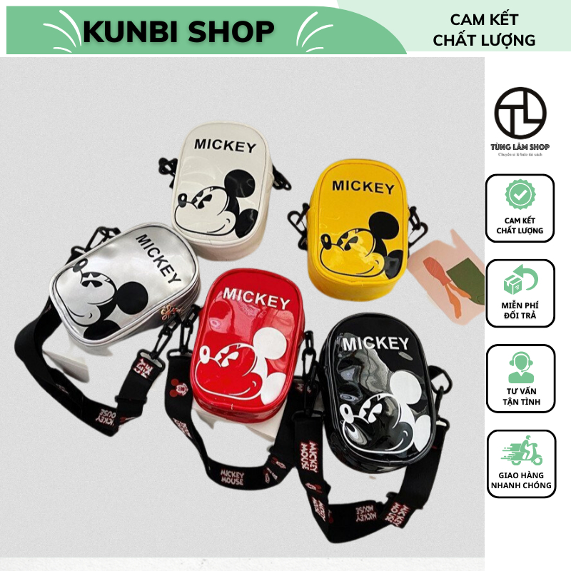 Túi mickey đeo chéo cho bé trai,gái chất liệu vải bố mini đi học đi chơi cực kỳ đáng yêu.,ngộ nghĩnh