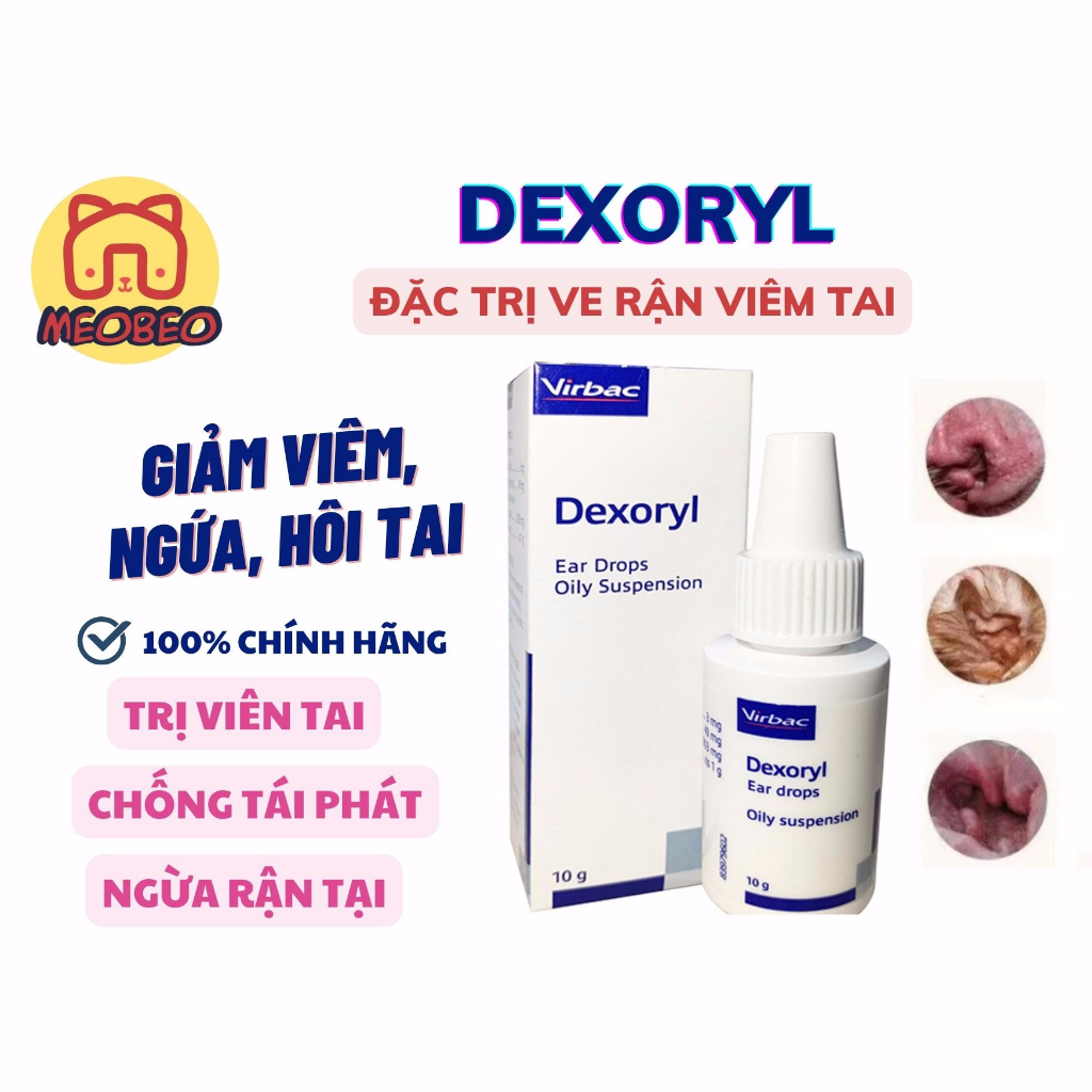 Dung Dịch Nhỏ Hết Vim Tai Cho Chó Mèo VIRBAC DEXORYL - Nhũ Dịch Nhỏ Hết Nấm Vim Tai Dành Cho Thú Cưng_MEOBEO