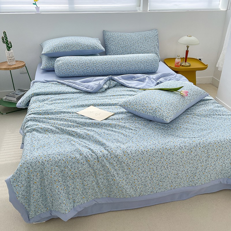 Bộ Chăn Ga Gối Cotton Đũi Hoa Nhí , Chất Liệu Bền Đẹp Kích Cỡ Đa Dạng CA Bedding Decor