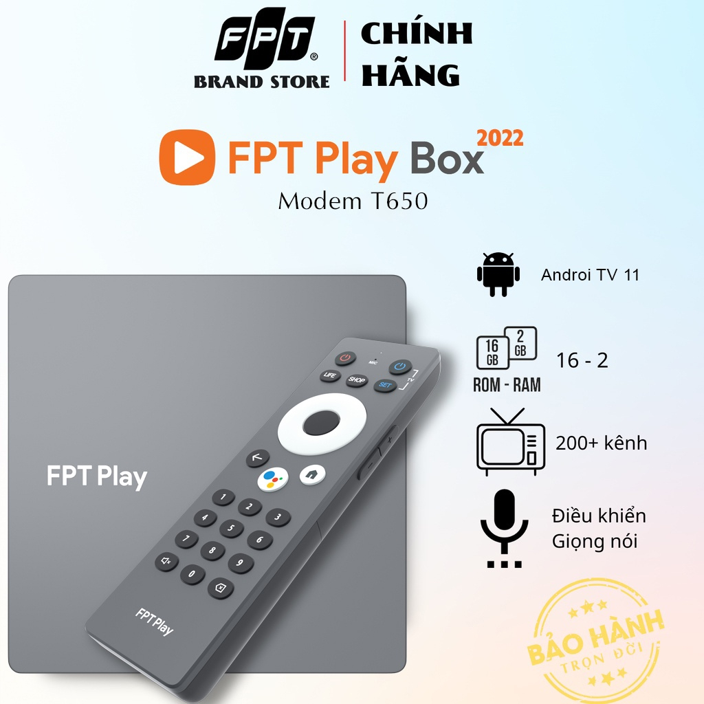 FPT Play Box 2022 model 650 - Tích hợp IPTV và OTT - Điều khiển giọng nói