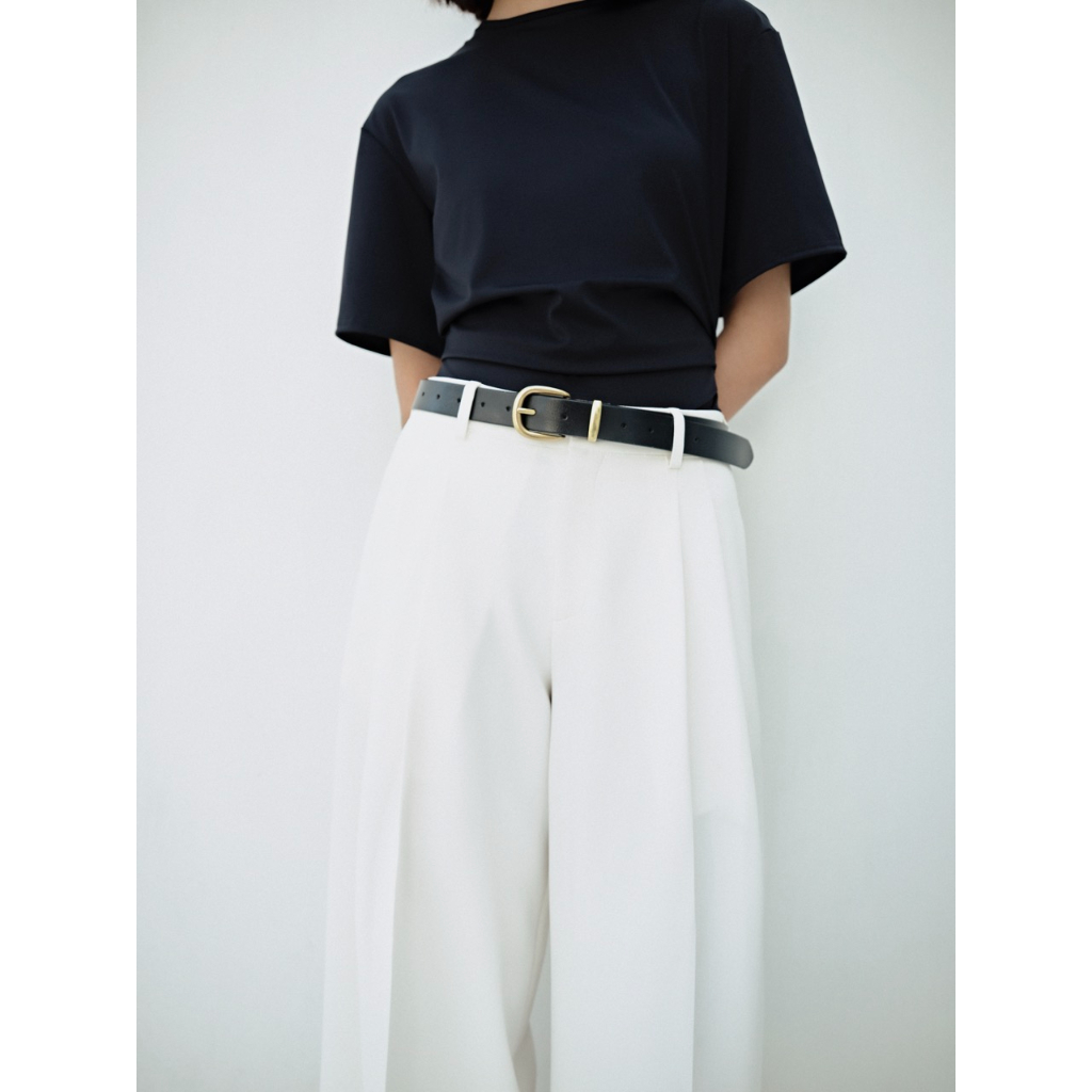 Quần dáng suông  xếp ly - ASPIRIN WIDE LEG TROUSER - WHITE