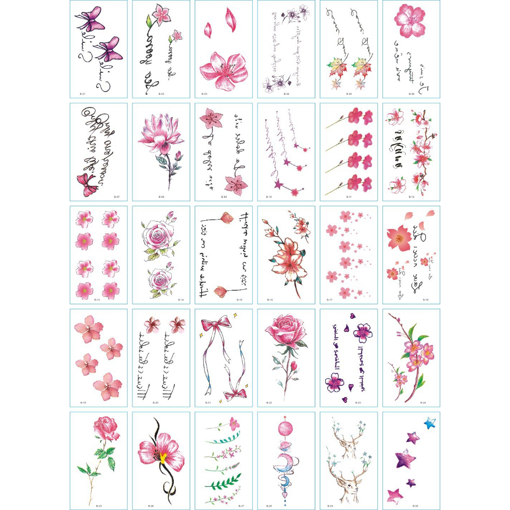 Combo 30 Tấm Hình Xăm Dán Tạm Thời Nhiều Hình Đẹp Mắt ,Hình Xăm Mini Chống Thấm Nước