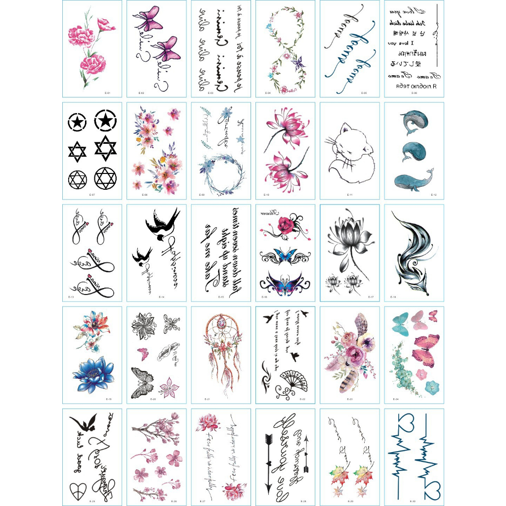 Combo 30 Tấm Hình Xăm Dán Tạm Thời Nhiều Hình Đẹp Mắt ,Hình Xăm Mini Chống Thấm Nước