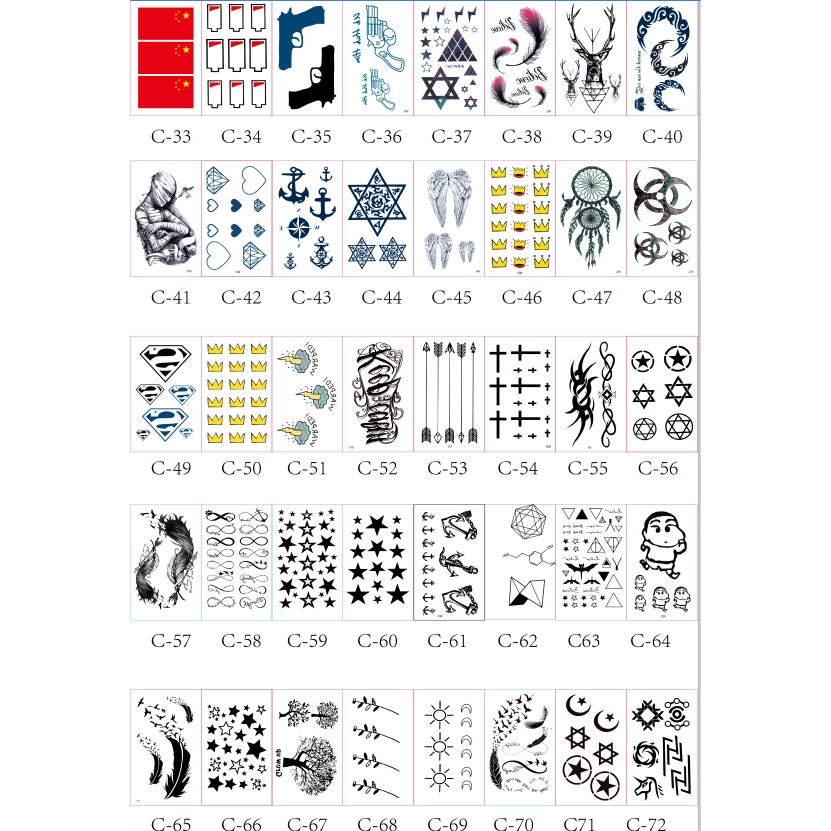 PVN12258 Hình xăm dán 3D cho 15 ngày set 30 hình săm dán tạm thời cho nữ nhiều hình từ hoa cô gái tattoo T8