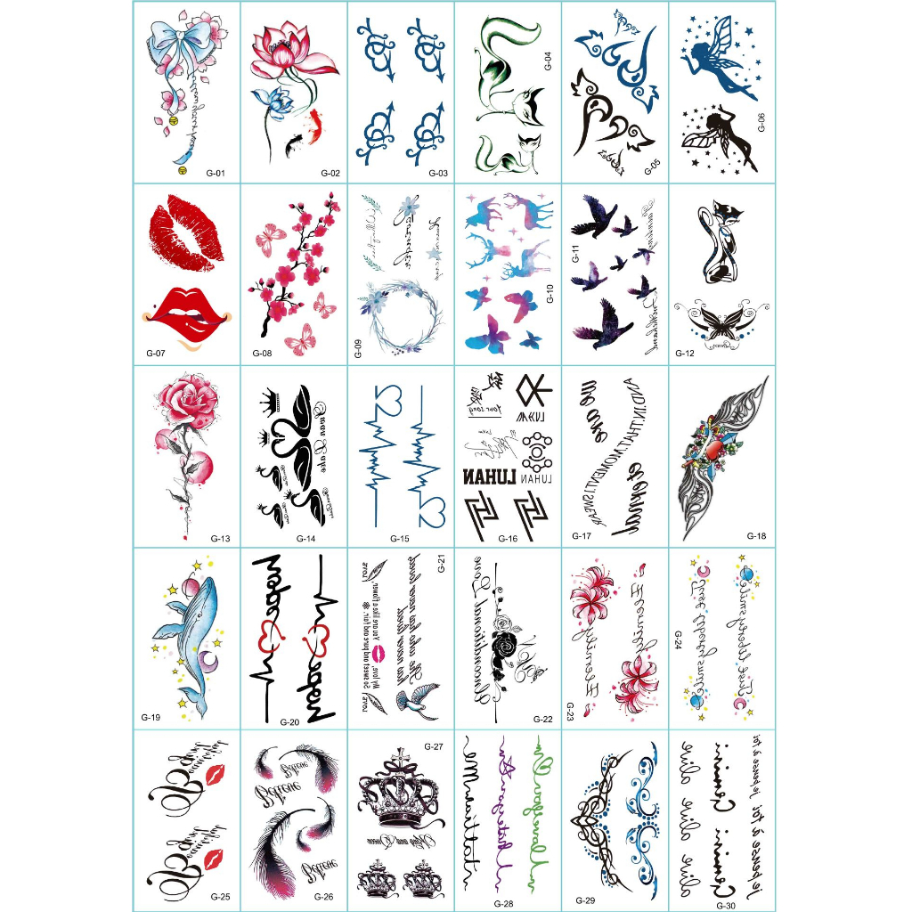 Combo 30 Tấm Hình Xăm Dán Tạm Thời Nhiều Hình Đẹp Mắt ,Hình Xăm Mini Chống Thấm Nước