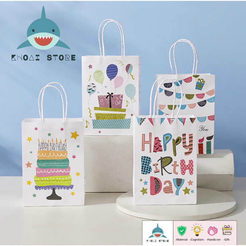 Túi giấy sinh nhật. Birthday gift. Túi quà tặng size 15x21x8cm
