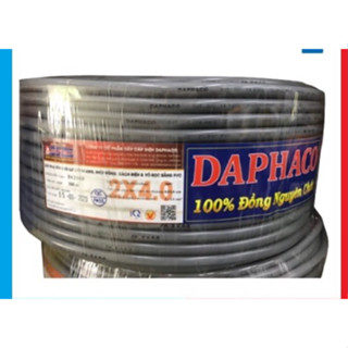  BÁN LẺ 50M DÂY ĐIỆN ĐÔI BỌC XÁM DAPHACO 2x4.0 - 100% Lõi Đồng Nguyên Chất 
