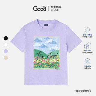 Baby Tee THE GOOD "Amazing Painting", Áo Phông Tay Lỡ Form Baby Tee Thiết Kế Hoa Và Mây Chất Cotton Co Giãn