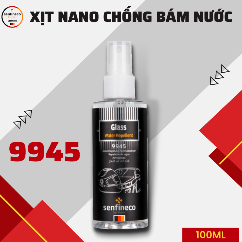 Bình xịt nano chống bám nước kính ô tô Senfineco 9945 Glass Water Repelent dung tích 100ml