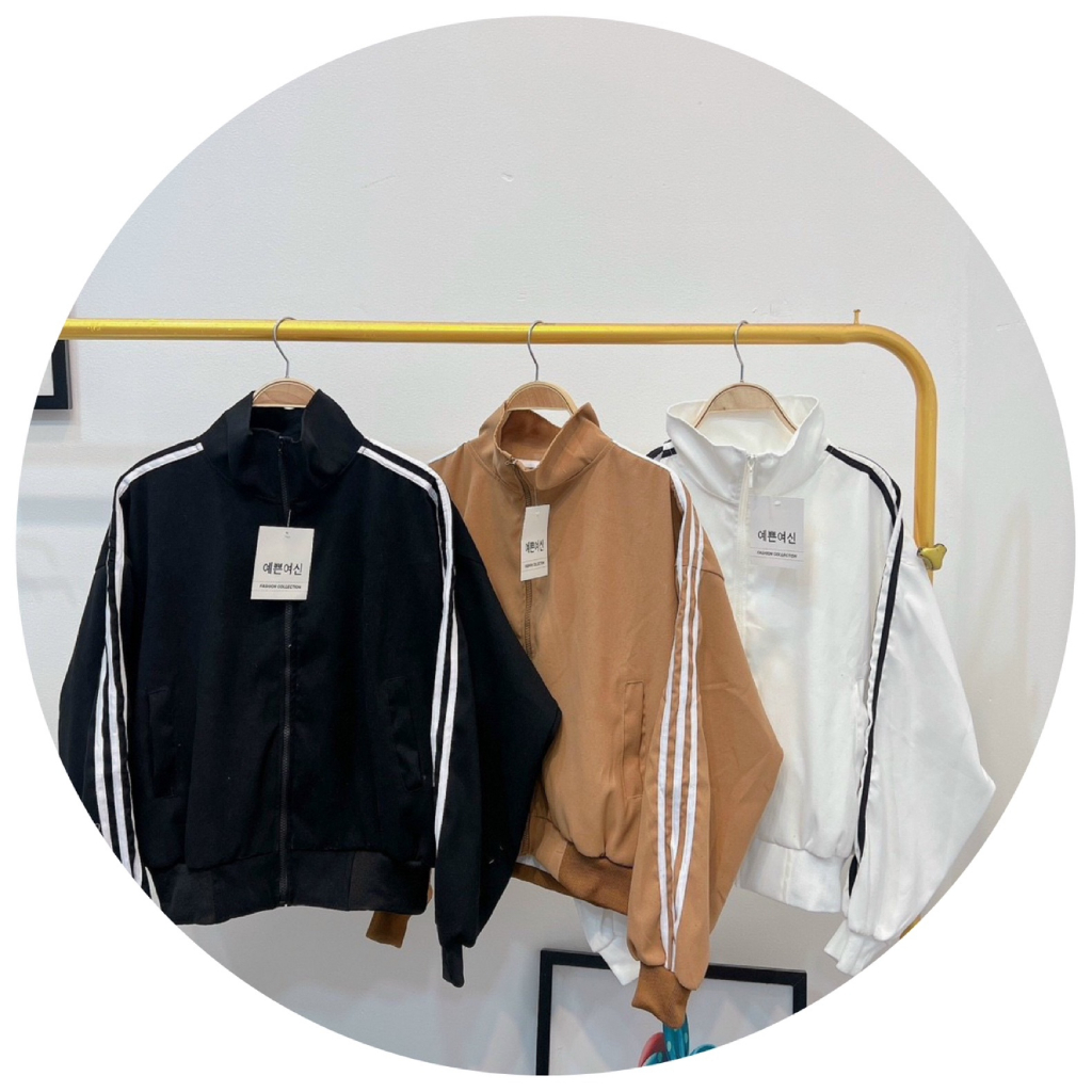 Áo Khoác Thể Thao Tay Sọc Da Lộn Có 2 Túi Trong